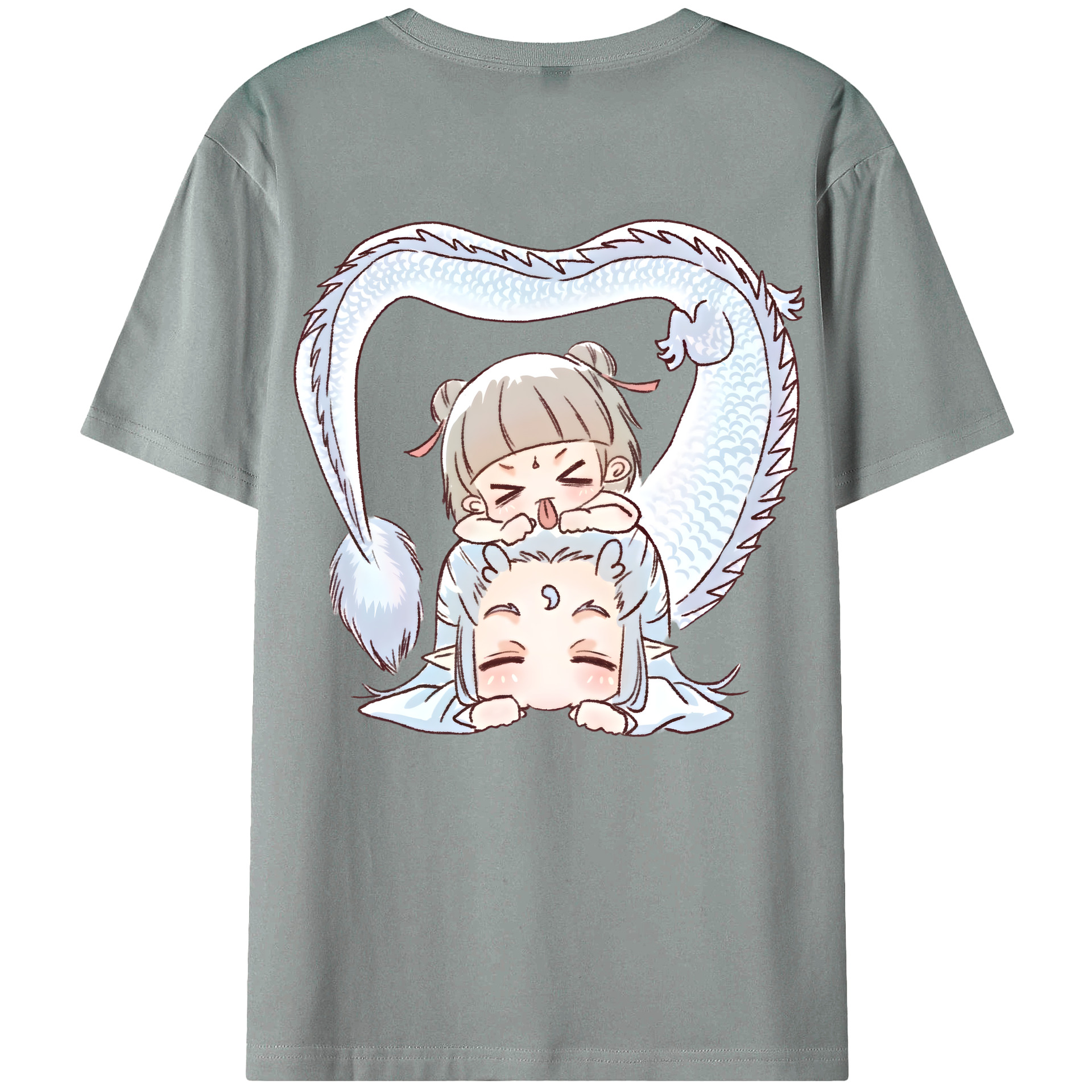 （画像用） Ne Zha 2 ナタ 魔童の大暴れ 綿100％ メンズ半袖Tシャツ（バックプリント） 通気性
